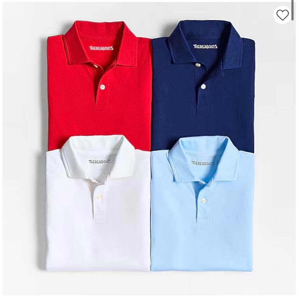 NEW! Thereabouts Kids Short Sleeve Regular Fit Polo Shirt Size L 14/16 Blue - Picture 5 of 5